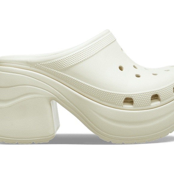 NEW Crocs Womens Classic Siren EVA Heel Platform Clog Black Noir or Bone Size 8 - Picture 3 of 10